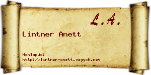 Lintner Anett névjegykártya